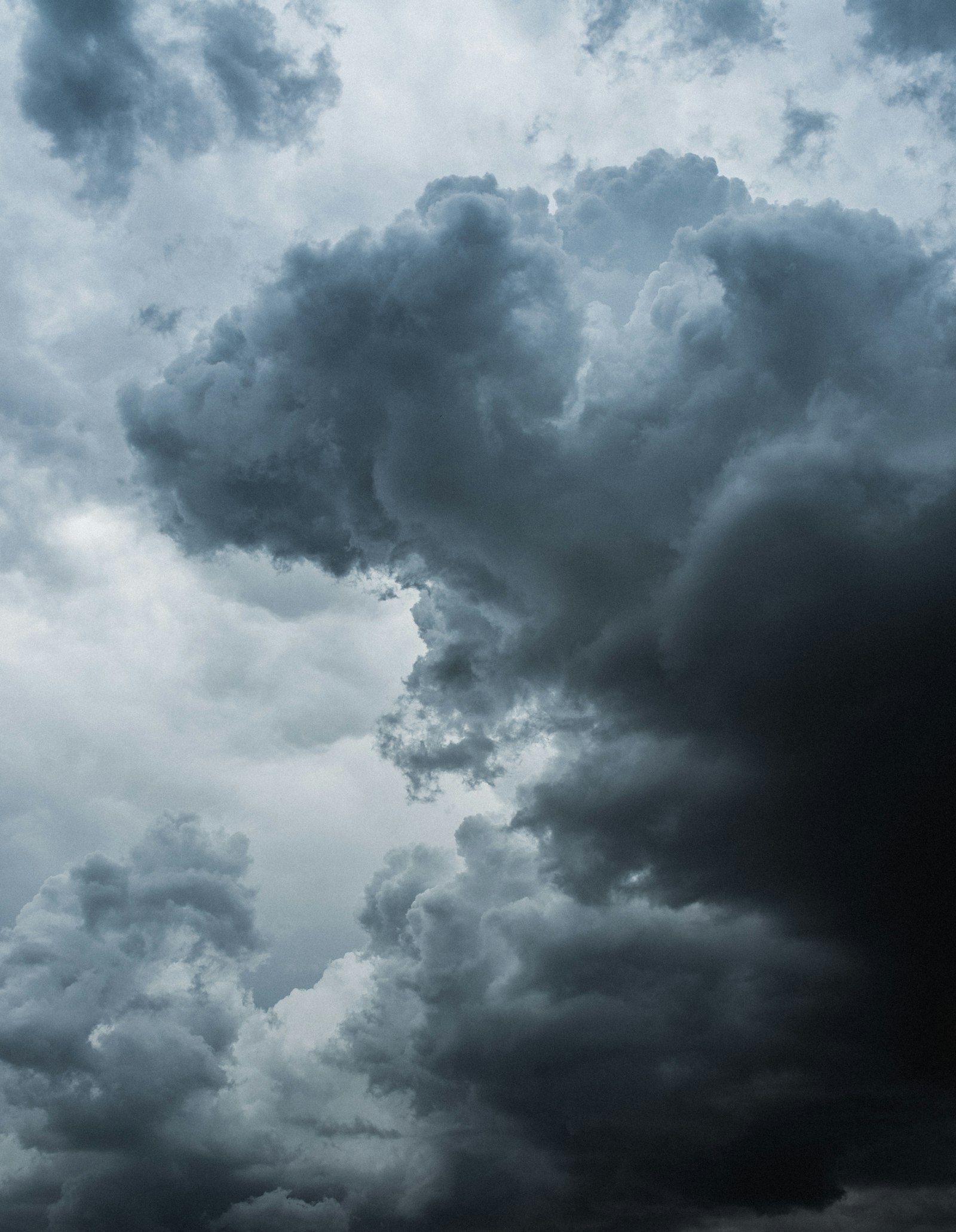 Dramatic sky with storm clouds at sunset